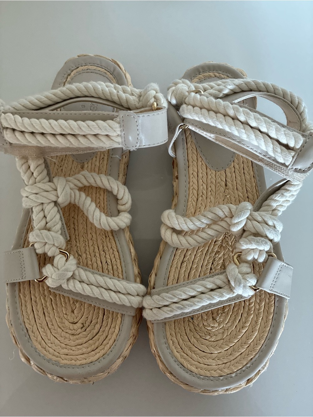 ASOS Cream Braided Rope Espadrille Sandals US Size 9